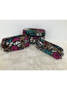Vera Bradley Retired Canyon Road Floral Make-up Bag set of 3